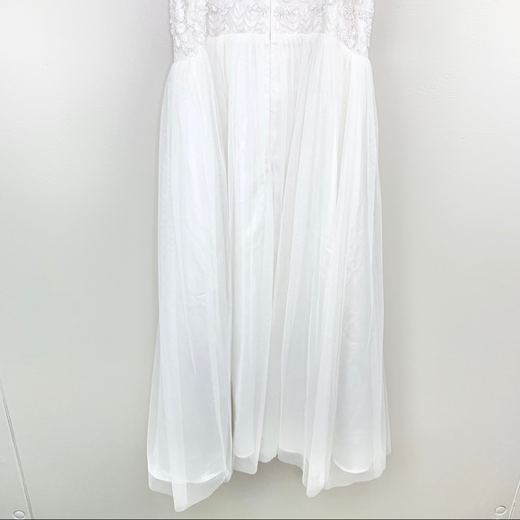 Adrianna Papell Beaded Floral Dress White Size 10 - Picture 11 of 14